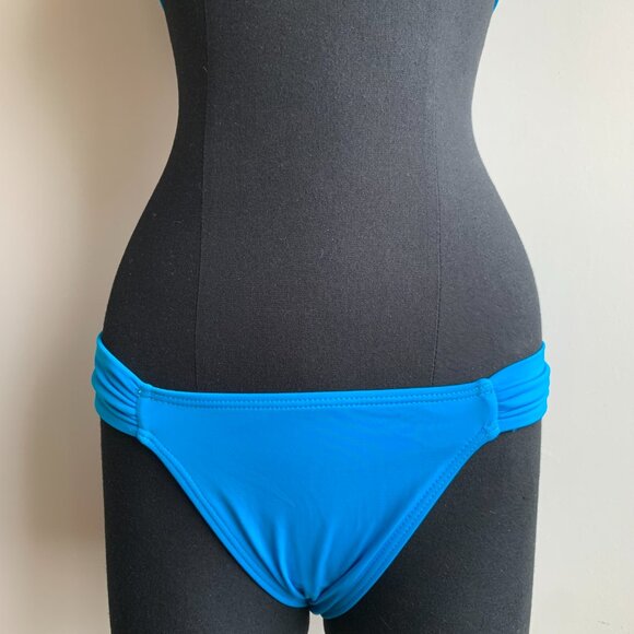 Billabong surf BLUE CRUSH era Vintage bikini solid blue halter top set RARE - Picture 4 of 7